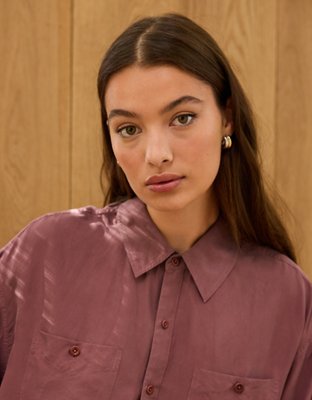 AE77 Premium Silk Button-Up Shirt