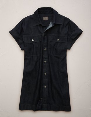 AE77 Premium Denim Shirt Dress