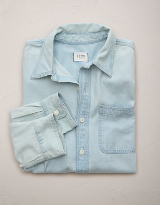 AE77 Premium Denim Boyfriend Shirt