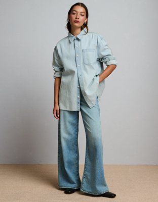 AE77 Premium Denim Boyfriend Shirt