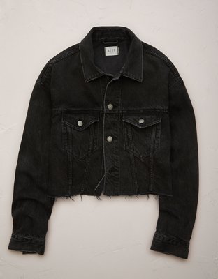 AE77 Premium Cropped Denim Jacket