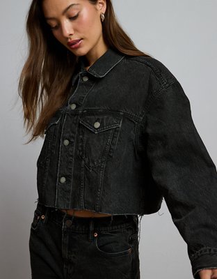 AE77 Premium Cropped Denim Jacket