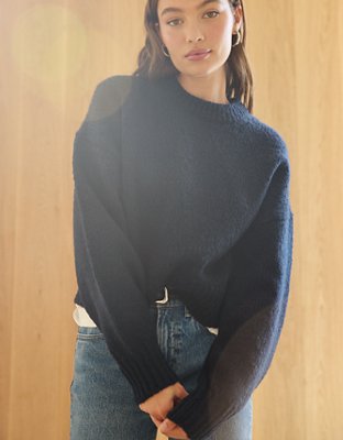 AE77 Premium Shrunken Cocoon Mock Neck Sweater