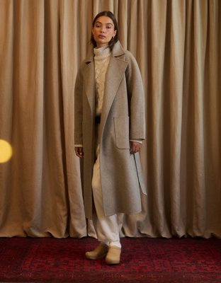 AE77 Premium Wool-Blend Wrap Coat