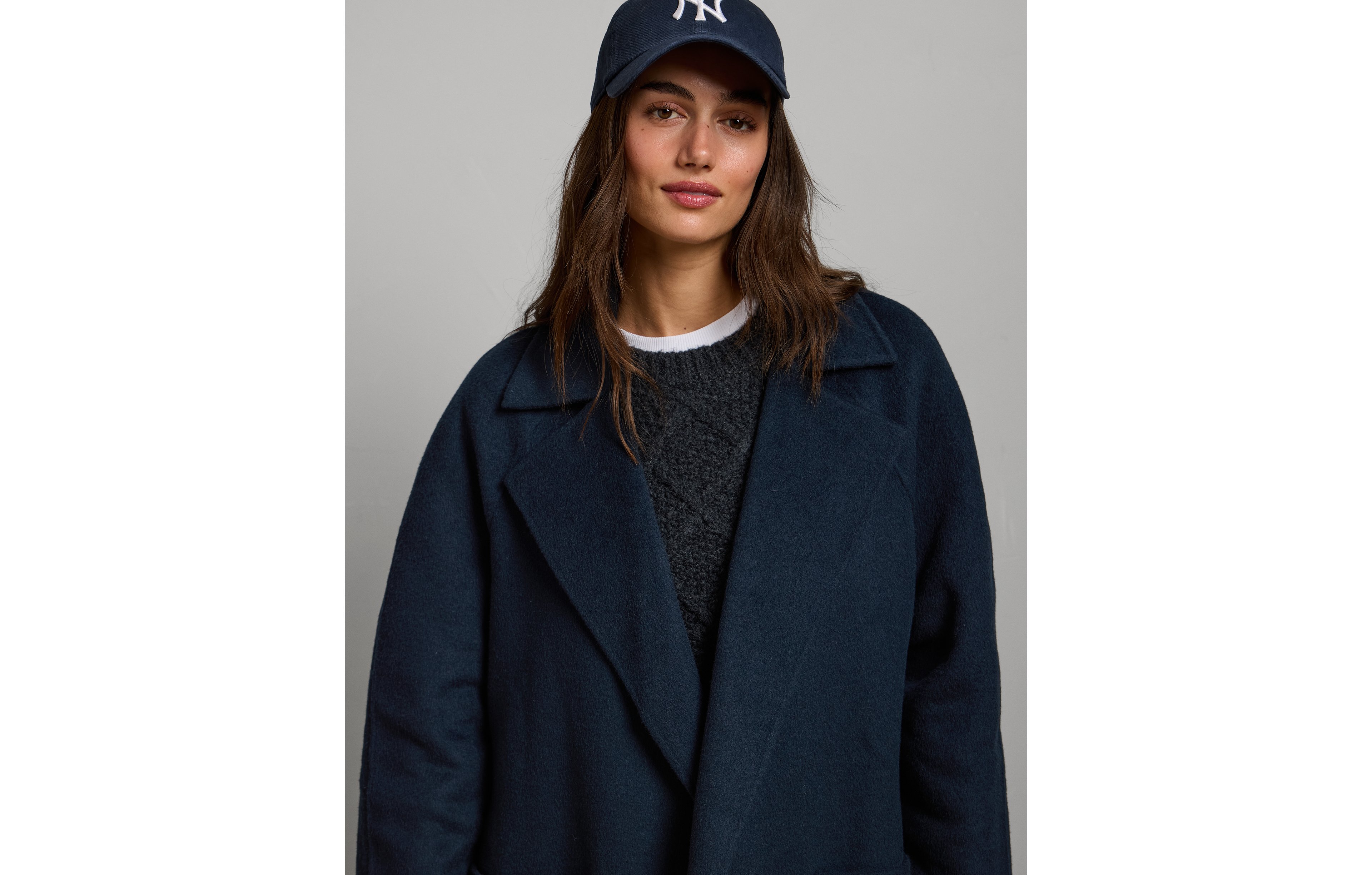 AE77 Premium Wool-Blend Wrap Coat