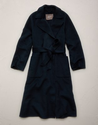 AE77 Premium Wool-Blend Wrap Coat