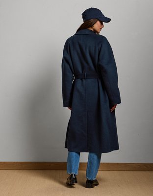 AE77 Premium Wool-Blend Wrap Coat