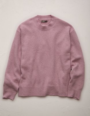 AE77 Premium Cashmere-Blend Crew Neck Boyfriend Sweater