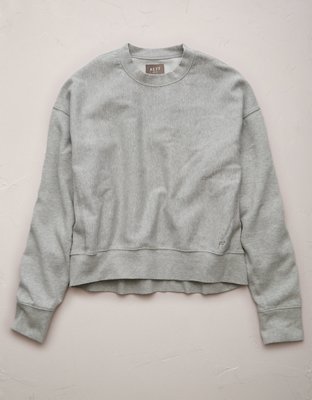 AE77 Premium Fleece Cropped Crew Neck Sweatshirt