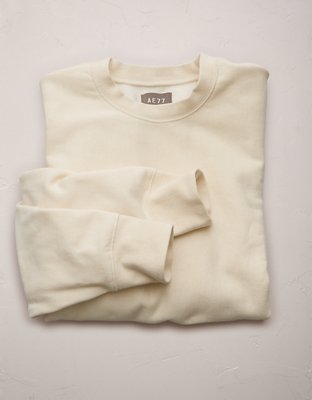 AE77 Premium Fleece Cropped Crew Neck Sweatshirt