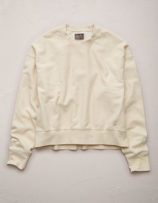 AE77 Premium Fleece Cropped Crew Neck Sweatshirt