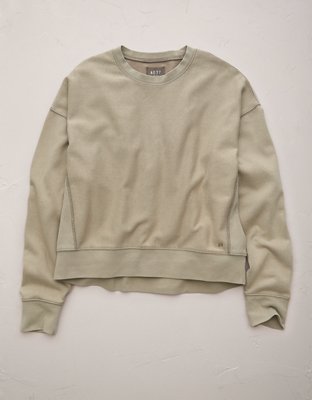 AE77 Premium Fleece Cropped Crew Neck Sweatshirt