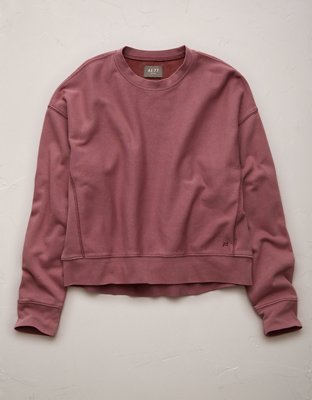 AE77 Premium Fleece Cropped Crew Neck Sweatshirt