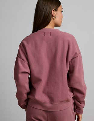 AE77 Premium Fleece Cropped Crew Neck Sweatshirt | American Eagle
