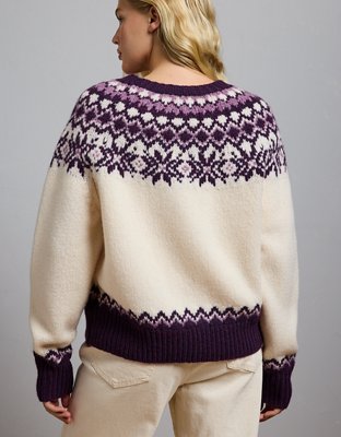 AE77 Premium Shrunken Fair Isle Cocoon Sweater