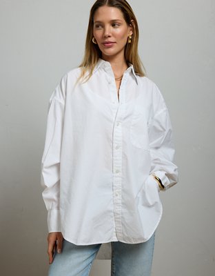 AE77 Premium Oversized Poplin Boyfriend Shirt