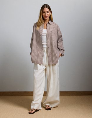 AE77 Premium Oversized Poplin Boyfriend Shirt