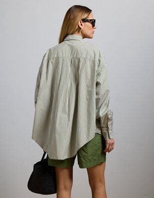 AE77 Premium Oversized Poplin Boyfriend Shirt