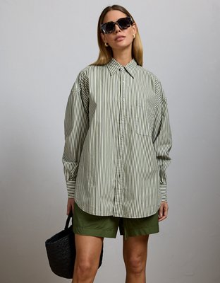 AE77 Premium Oversized Poplin Boyfriend Shirt