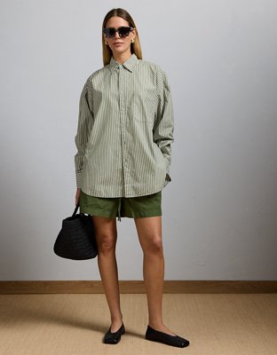 AE77 Premium Oversized Poplin Boyfriend Shirt
