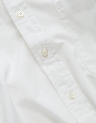 AE77 Premium Poplin Long-Sleeve Button-Up Bubble Shirt