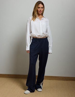 AE77 Premium Poplin Long-Sleeve Button-Up Bubble Shirt