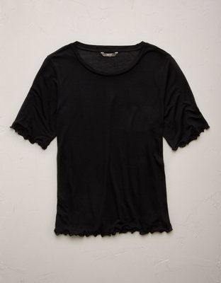 Женская футболка American Eagle AE77 Premium Sheer, цвет: Чёрный — фото 3