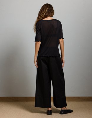 Женская футболка American Eagle AE77 Premium Sheer, цвет: Чёрный — фото 2