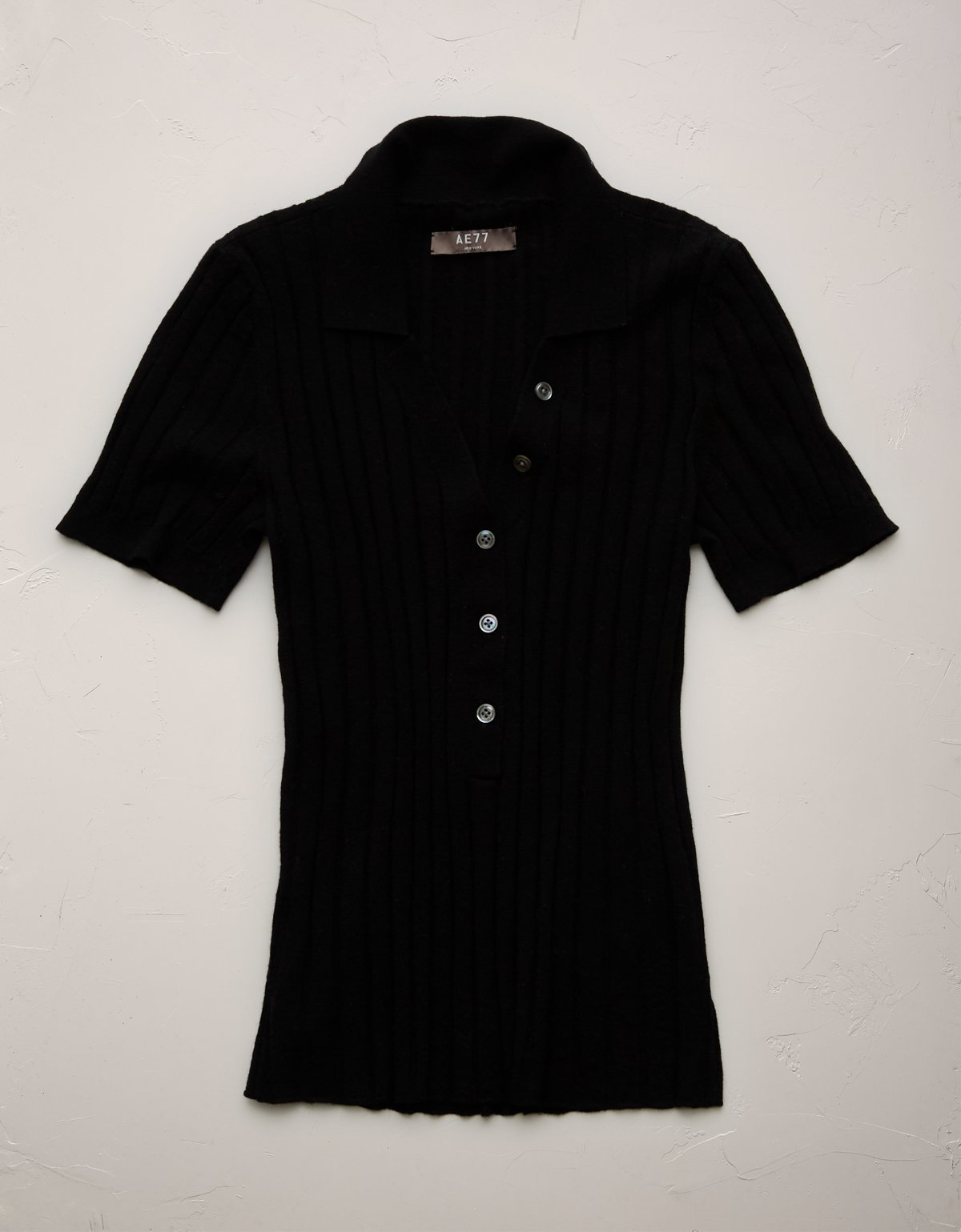 AE77 Premium Wool-Silk Blend Polo Shirt - image 3