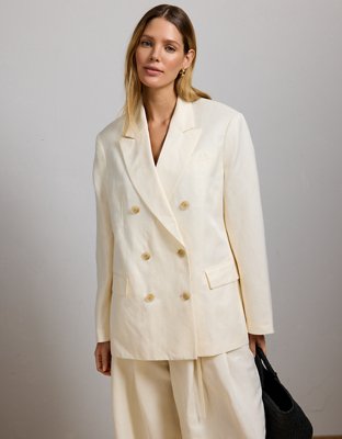 【THE MOZZ】Anna Linen Jacket Silk Linen Box Stand Collar Jacket | EILEEN FISHER