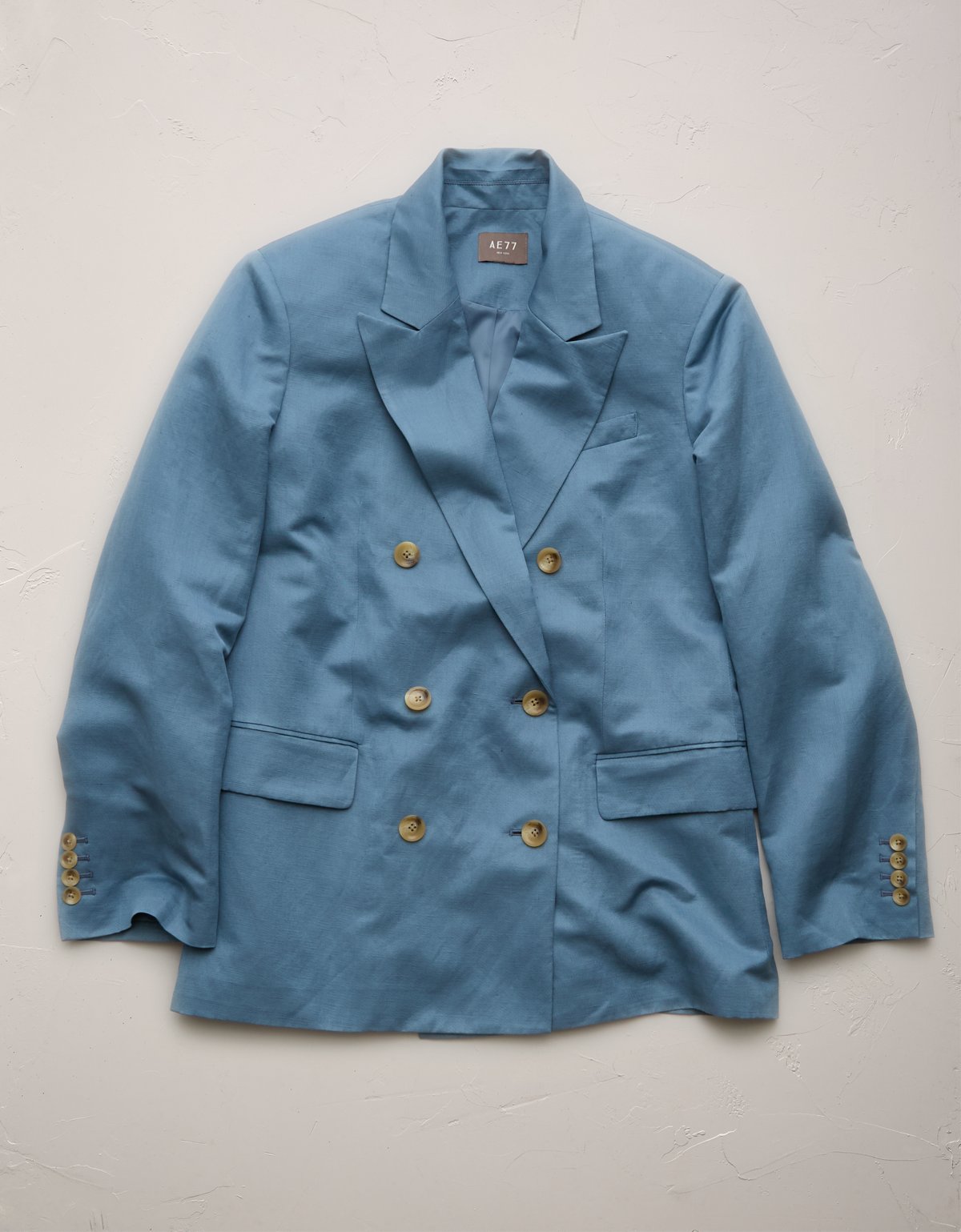 AE77 Premium Linen-Silk Blend Double-Breasted Blazer - image 4