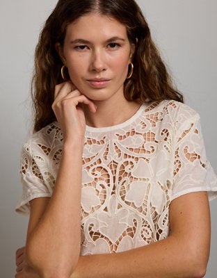 AE77 Premium Lace T-Shirt | American Eagle