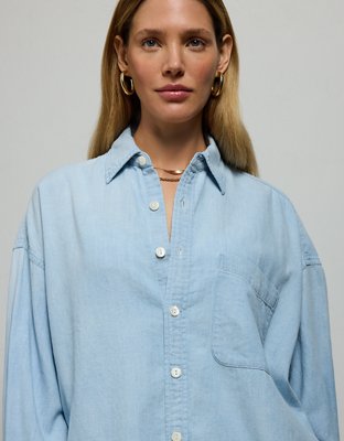 AE77 Premium Denim Boyfriend Shirt