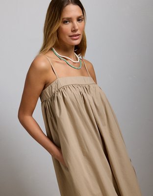 AE77 Premium Wide-Leg Cropped Poplin Jumpsuit