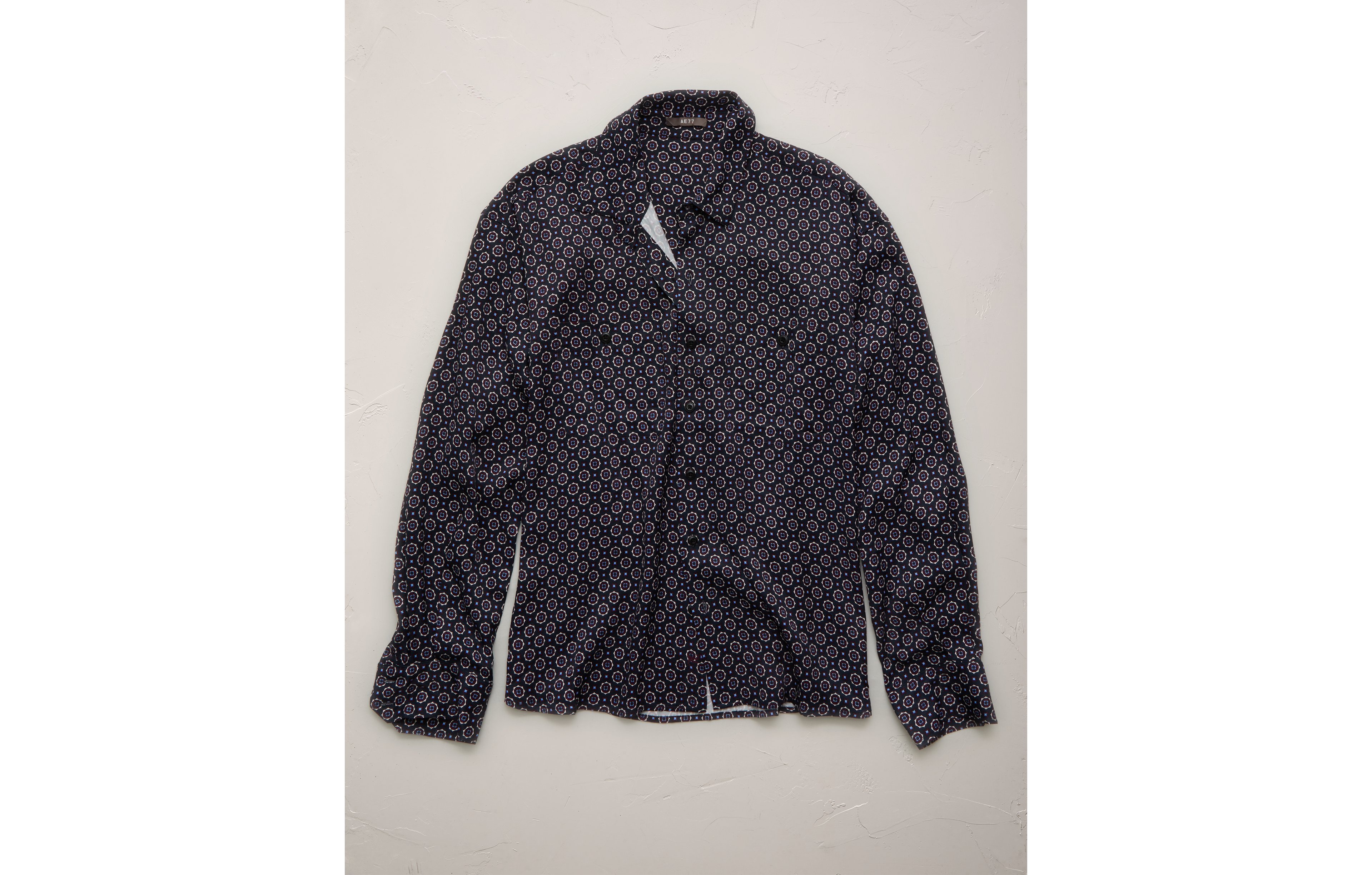 AE77 Relaxed Button-Up Printed Shirt