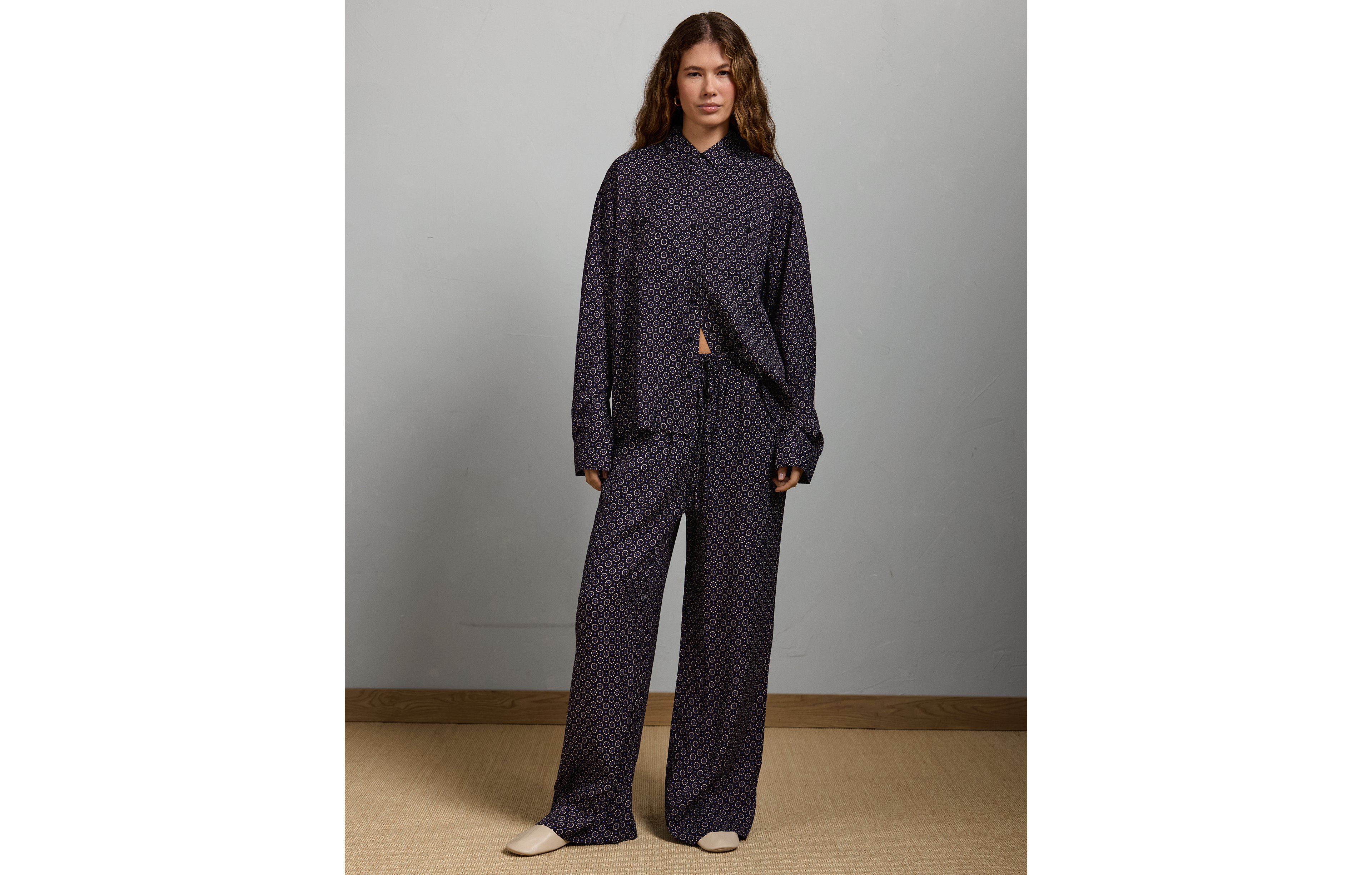 AE77 Relaxed Button-Up Printed Shirt