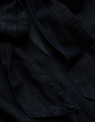 AE77 Premium Denim Bow Blouse