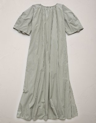 Robe longue en popeline rayée haut de gamme AE77