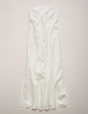 knee length dresses for ladies Kellan Floral Lace Strapless Linen Midi Dress main image 0