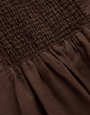 Robe mi-longue en lin sans bretelles AE77