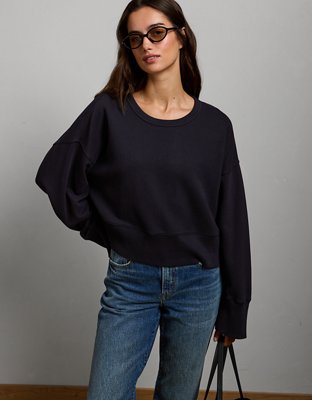 AE77 Premium Relaxed Cropped Sweatshirt