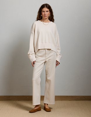 AE77 Premium Relaxed Cropped Sweatshirt