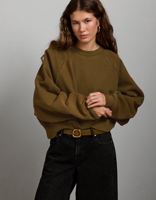 AE77 Premium Cropped Fleece Sweatshirt