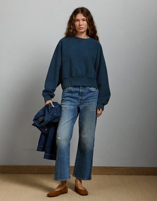 AE77 Premium Cropped Fleece Sweatshirt