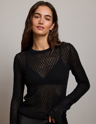 AE77 Pointelle Sweater