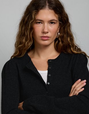 Женский кардиган American Eagle AE77 Premium Wool-Cashmere, цвет: Угольный — фото 7