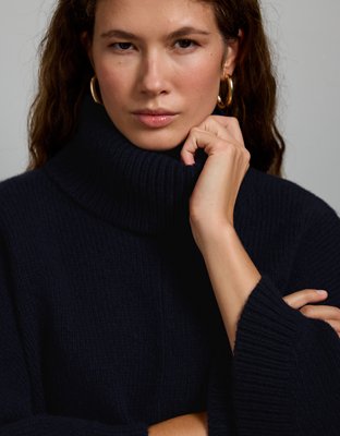 Женский свитер American Eagle AE77 Premium Cape, цвет: Тёмно-синий — фото 7