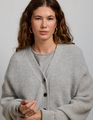 AE77 Sparkle Shaker Stitch Cardigan | American Eagle