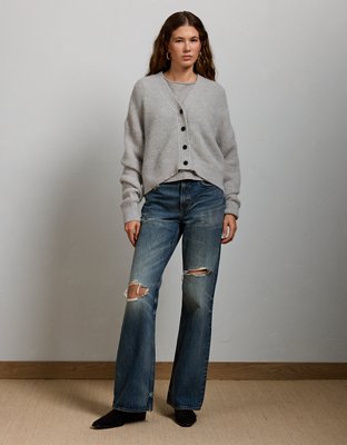 AE77 Sparkle Shaker Stitch Cardigan | American Eagle