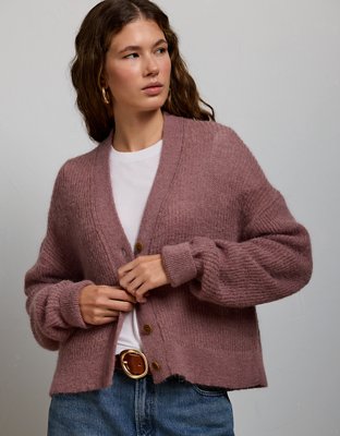AE77 Sparkle Shaker Stitch Cardigan | American Eagle